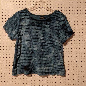 Blue Ruffle stretch top - George size 16/1X